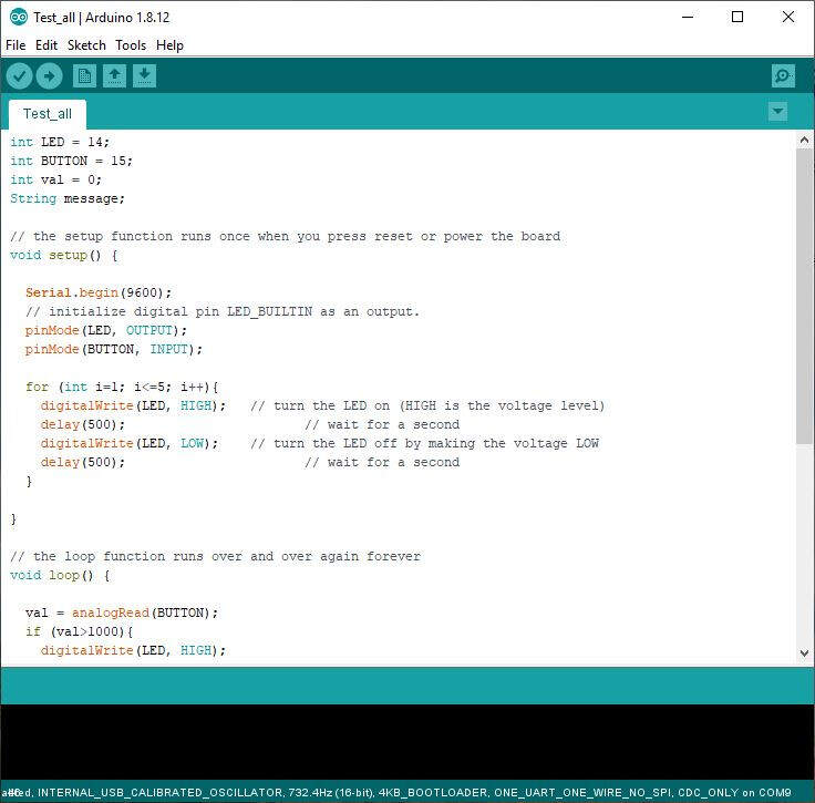 Picture of the Arduino code part 1