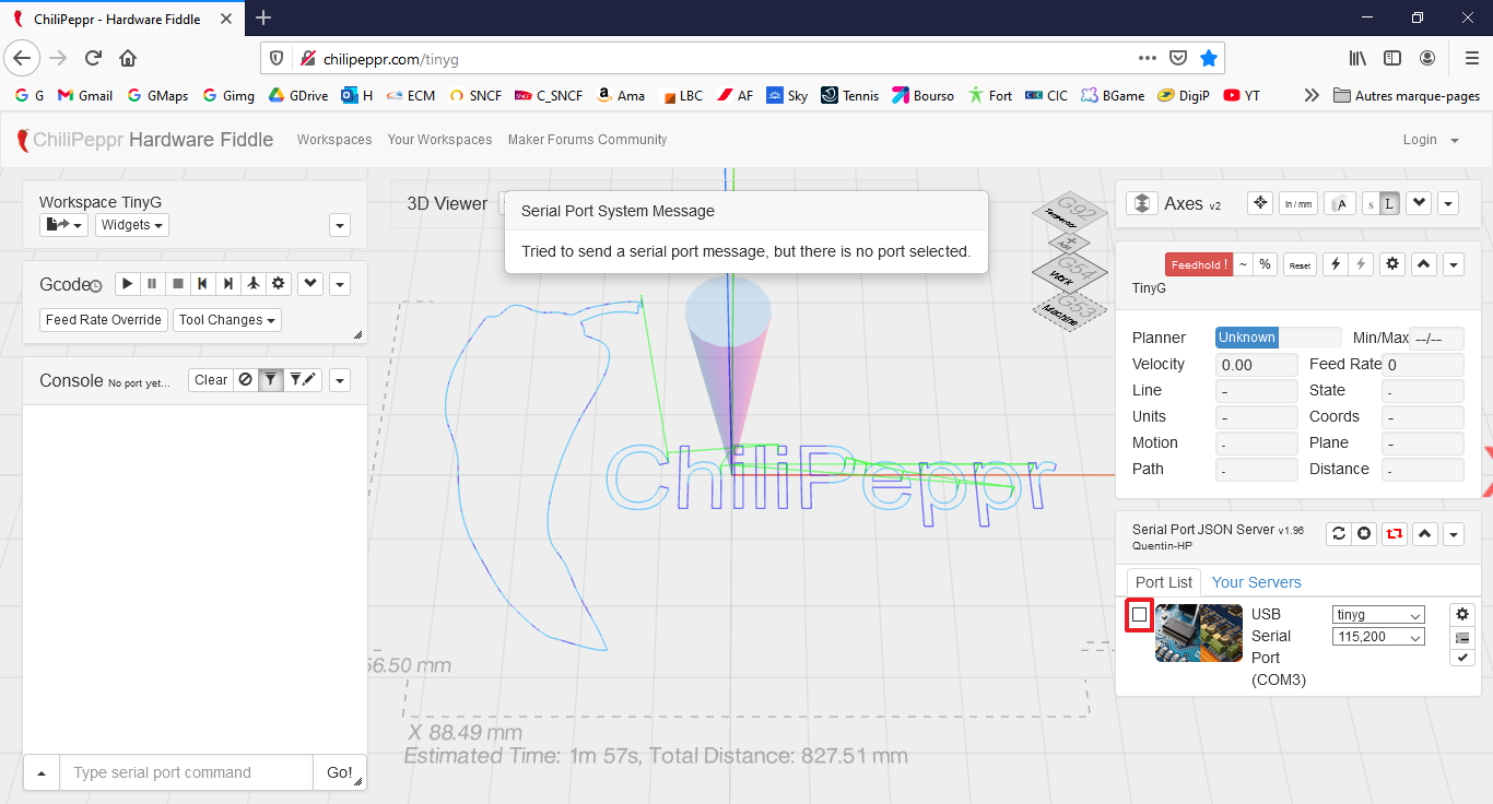 Chilippepr - port not selected