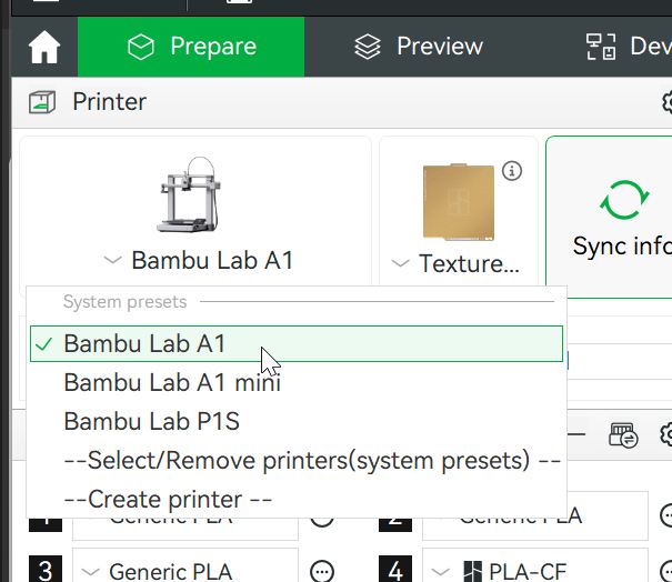chose A1 from the list