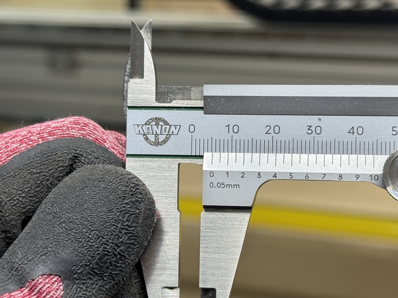 depth at top right corner