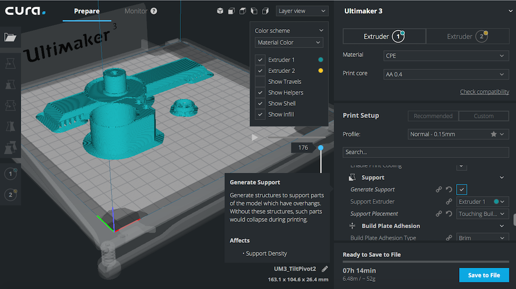 Cura Support