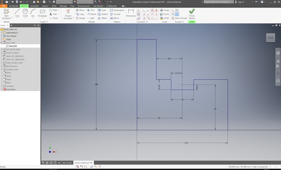 the basic shape of the frame parts