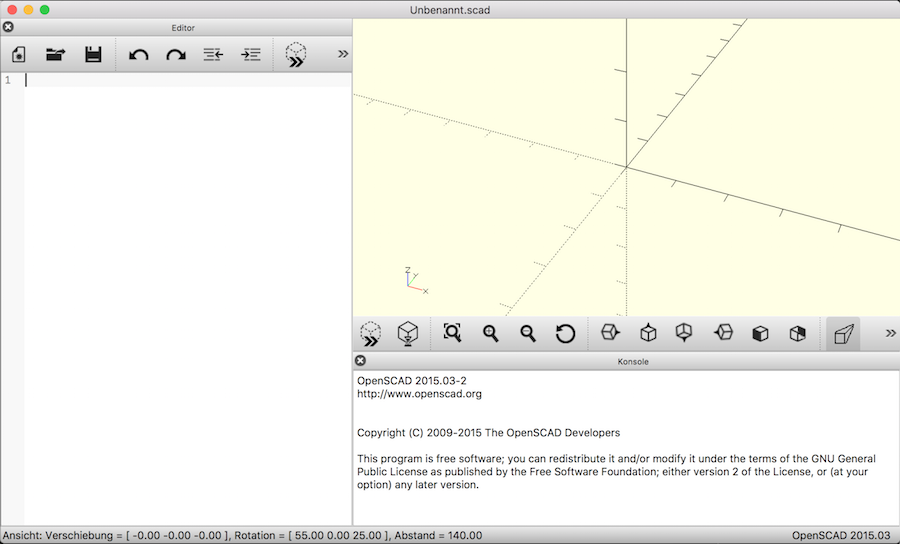 OpenSCAD with a new file