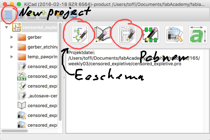 KiCad main window