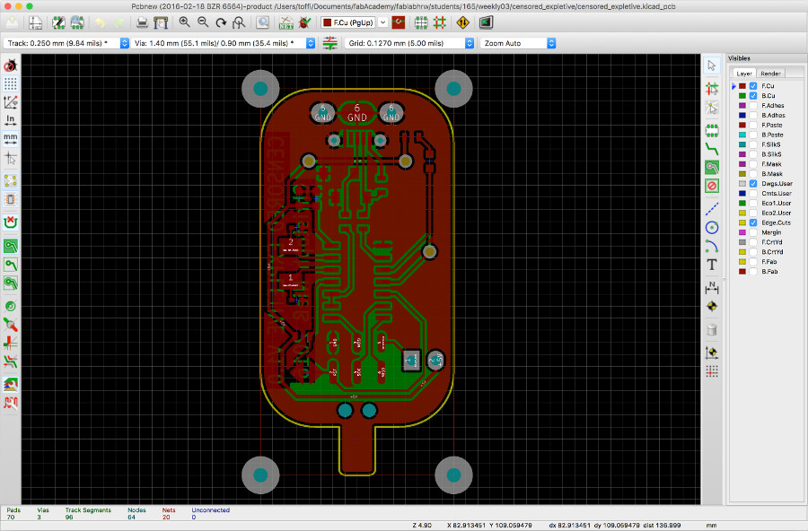 pcbnew - opengl mode