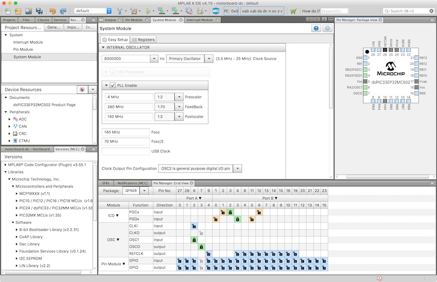 Microchip Code Configurator in action