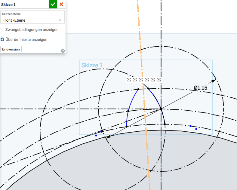 Helpconstruction for gear tooth using Onshape