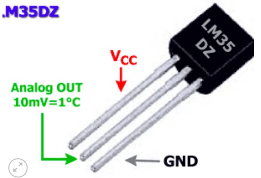 LM35DZ temperature active sensor