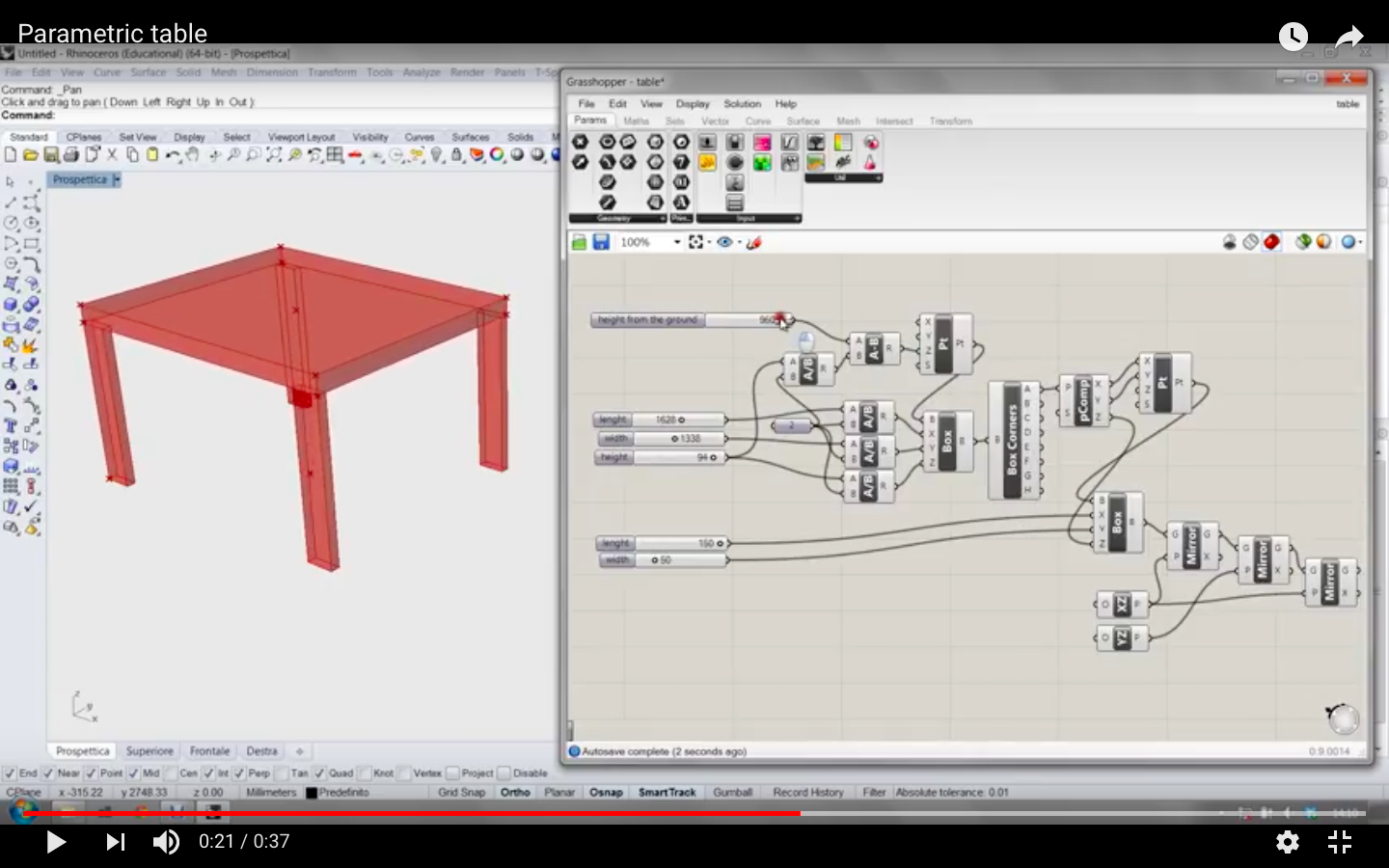 Grasshopper table
          example I found online