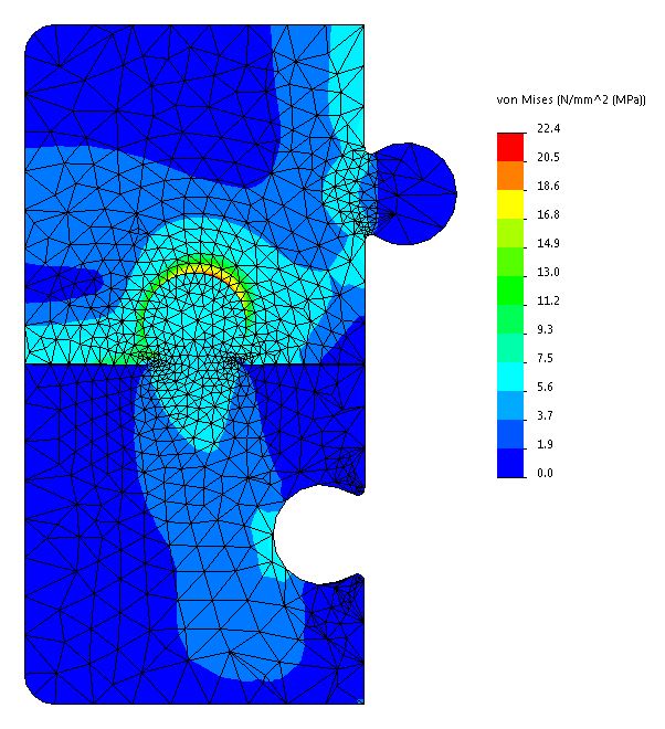 initial jigsaw fea stress field