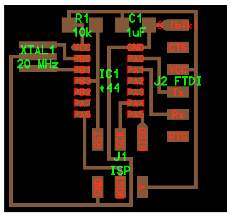 original traces on Neil's design for Hello World board