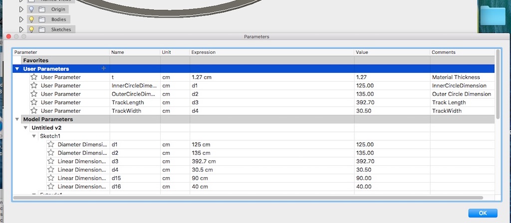 Setting parameters