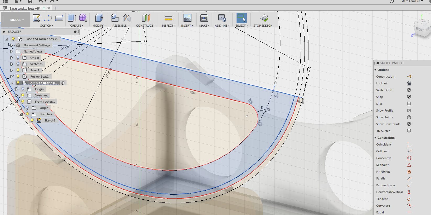 Front rocker box done in Fusion 360