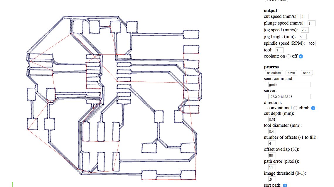 The toolpath for our board