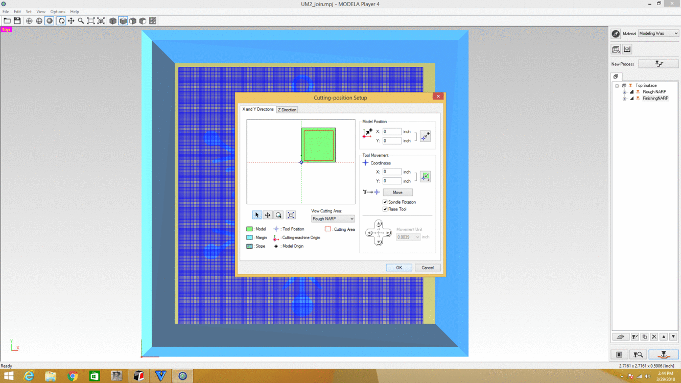 Setting cut position