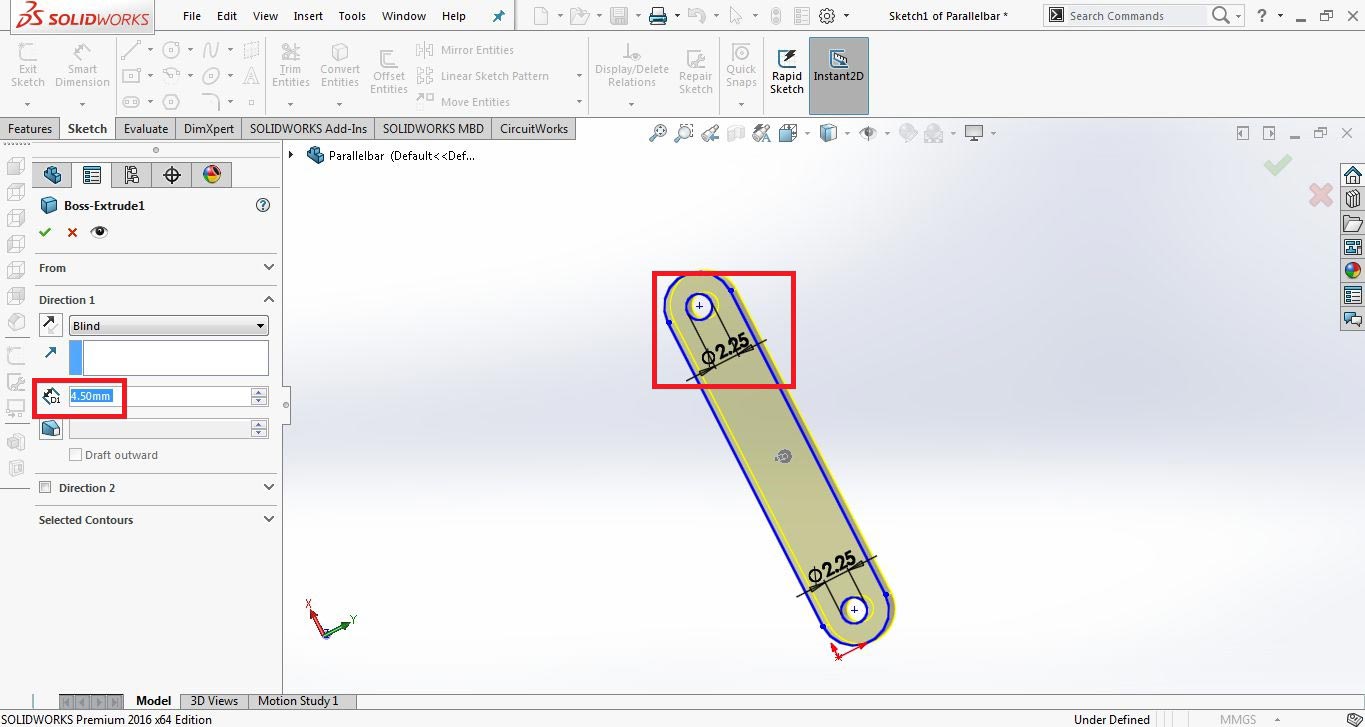 change values to be 6mm and 3mm