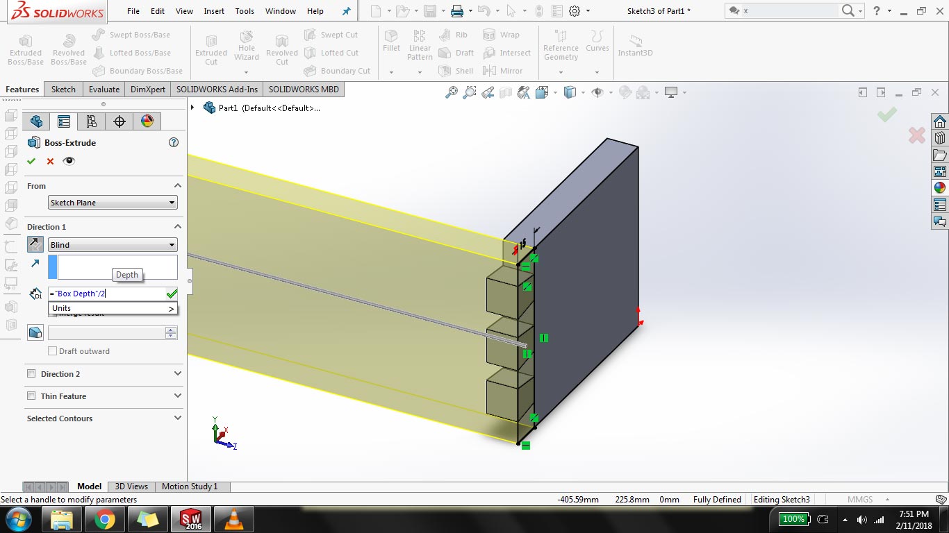 extrudion of 2nd rectangle