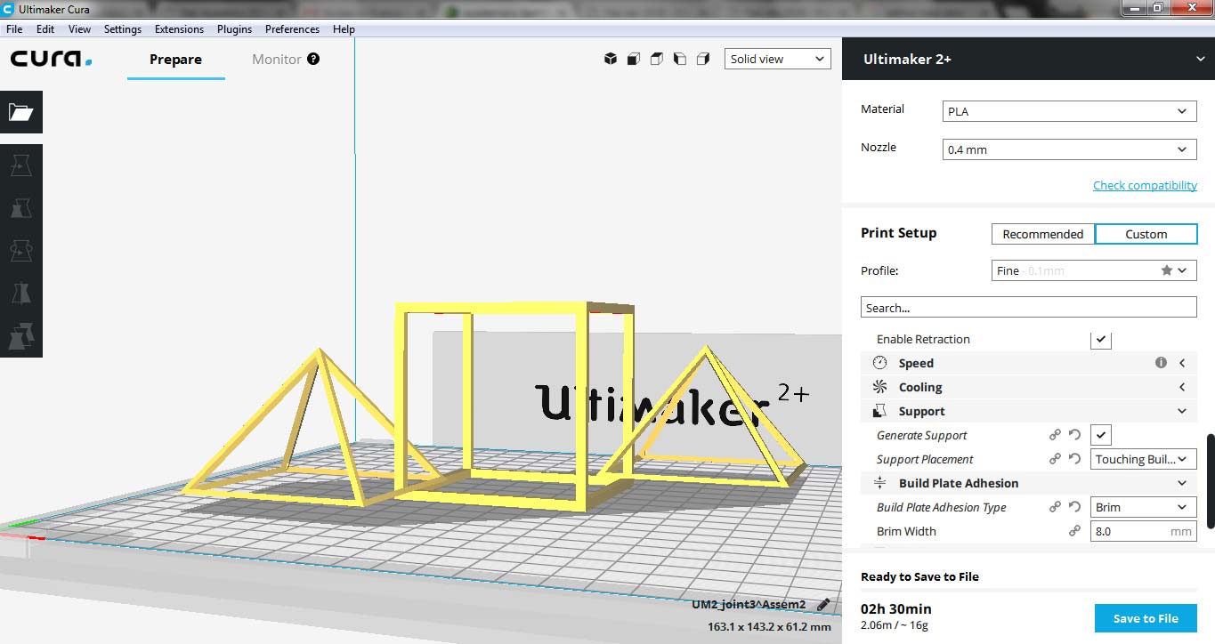 additive design in cura software