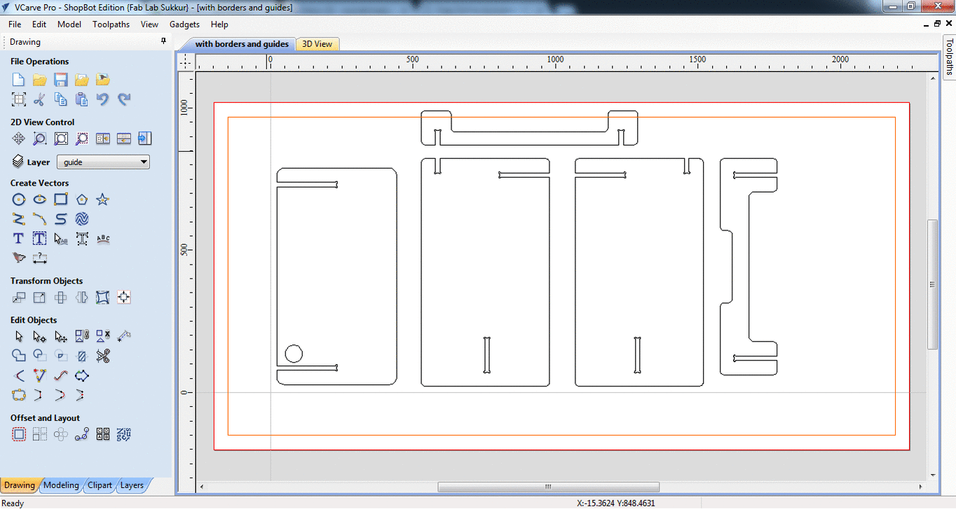 rearranging the parts in VCarve