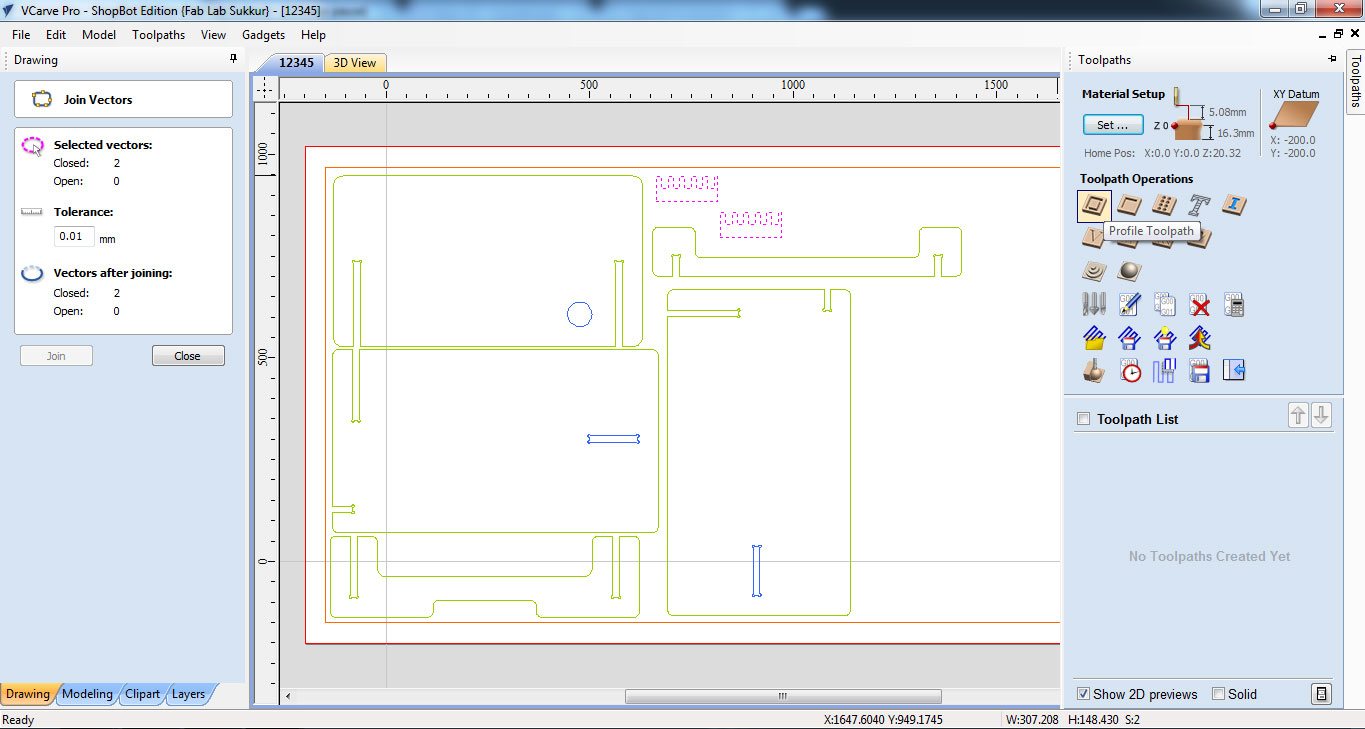 rearranging the parts in VCarve