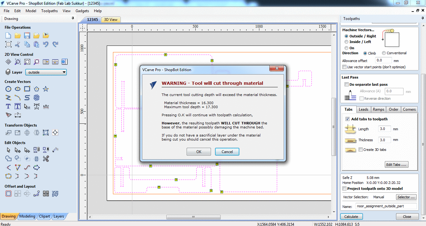 rearranging the parts in VCarve