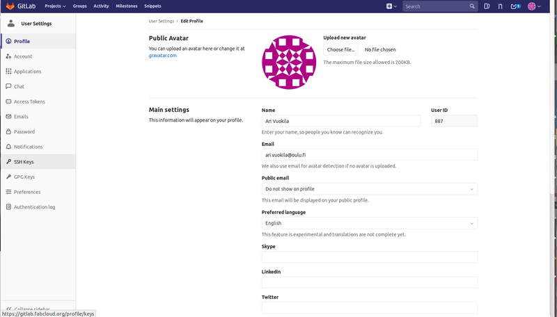 Gitlab profile