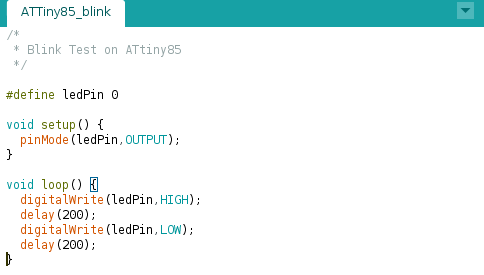 blink on ATtiny85