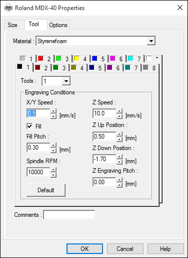 cutout settings