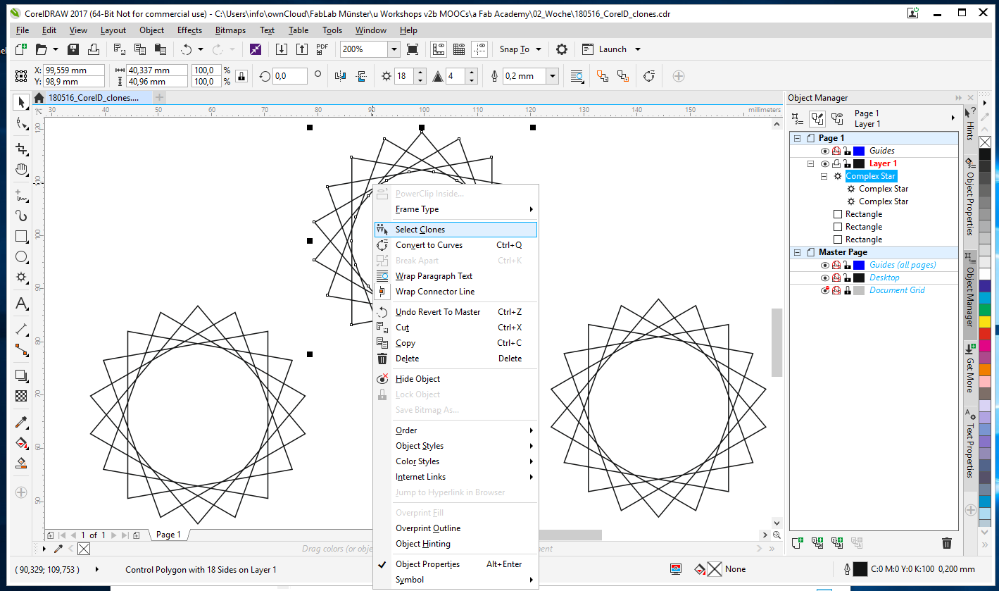 Master: Select clones