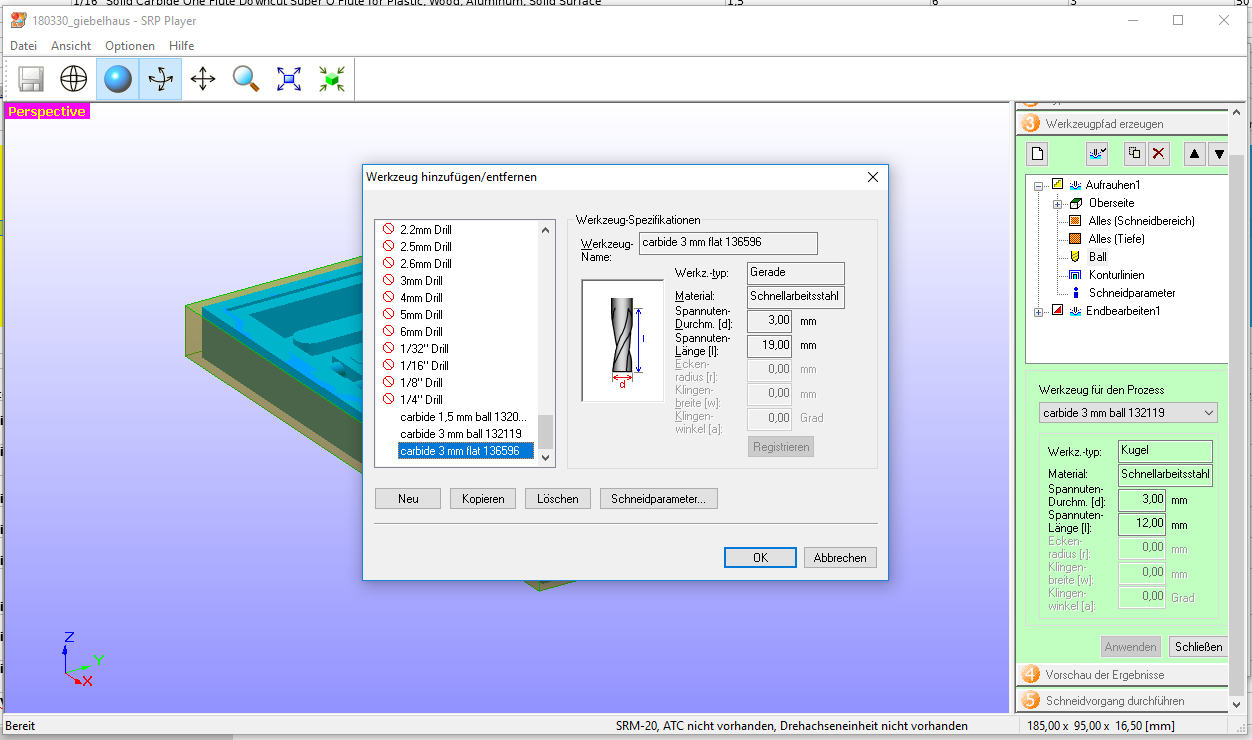 SRP Player Register cutting tool