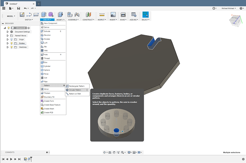 Circular pattern tool.