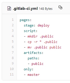 Screenshot showing code snippet from .yml file