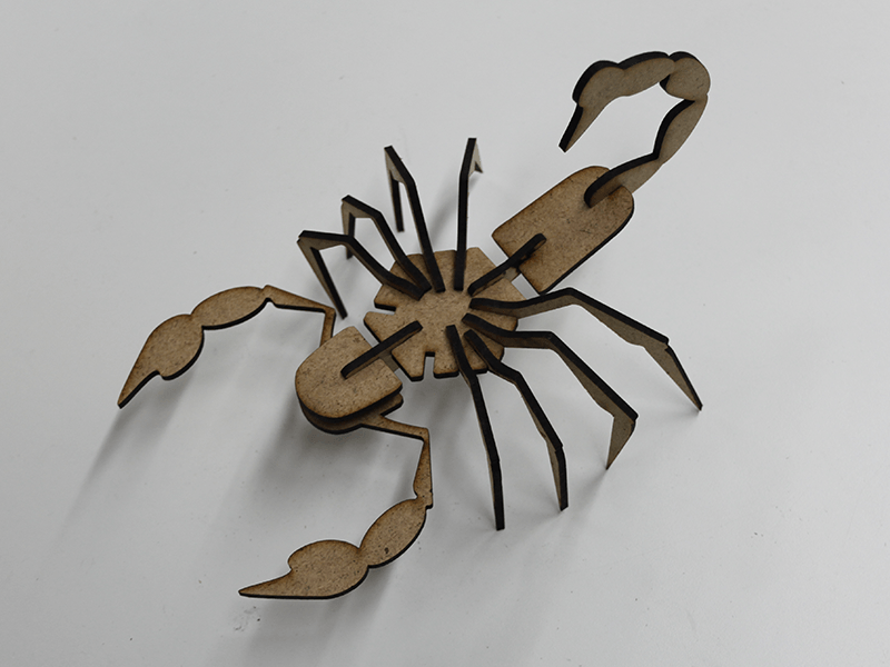 Laser cut spider.