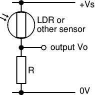 voltage divider with LDR at top