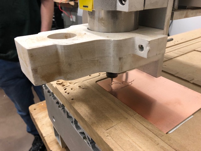 CNC cutting the board