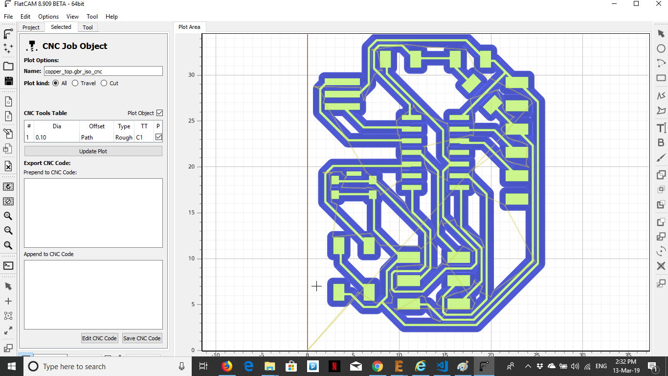 processing the GCode for the outline