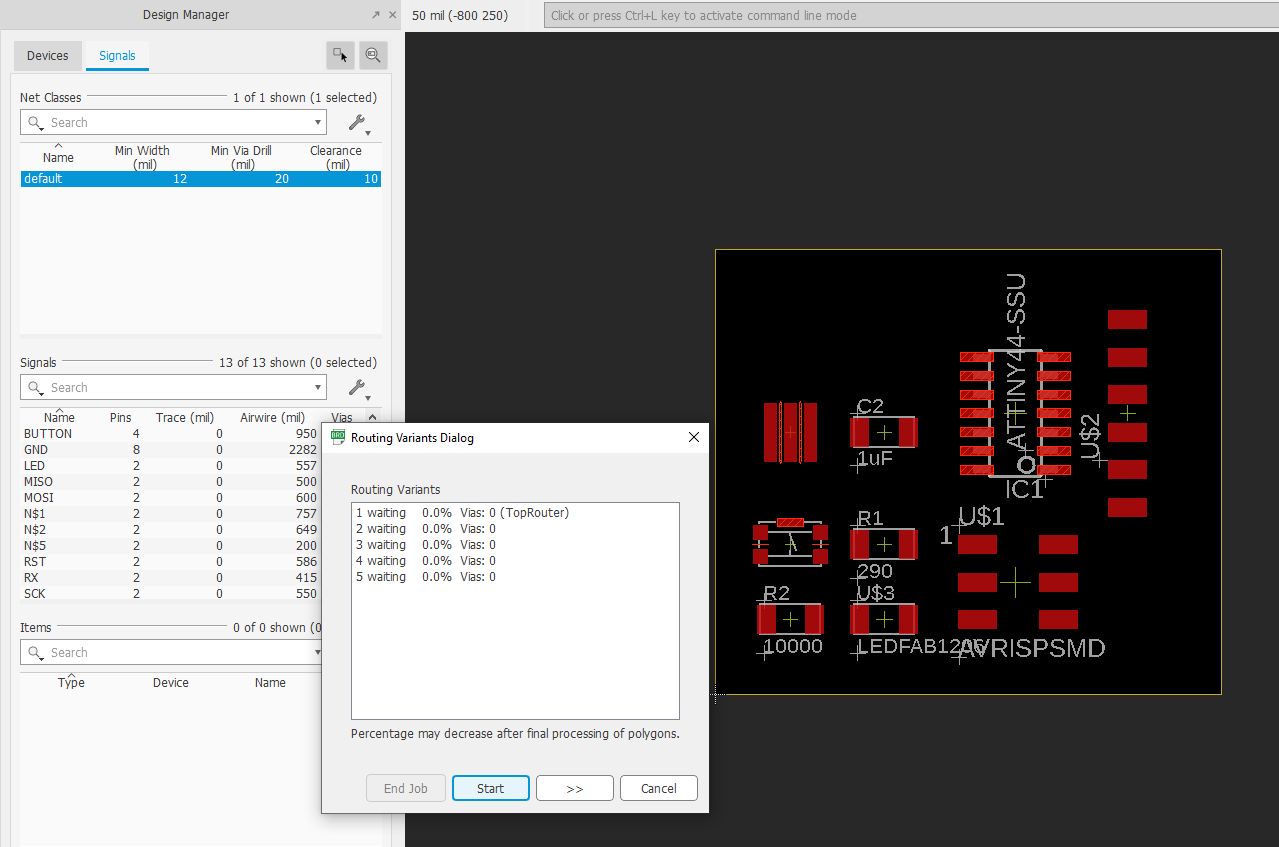 running autorouter