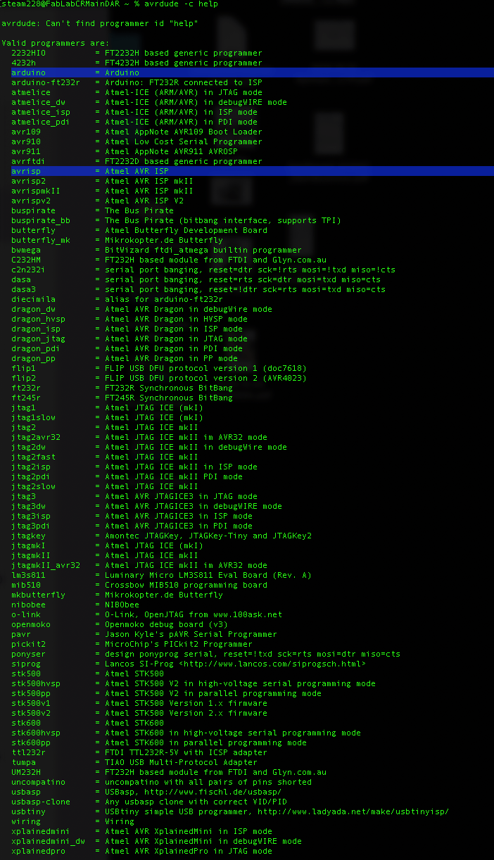 Arduino as ISP setup