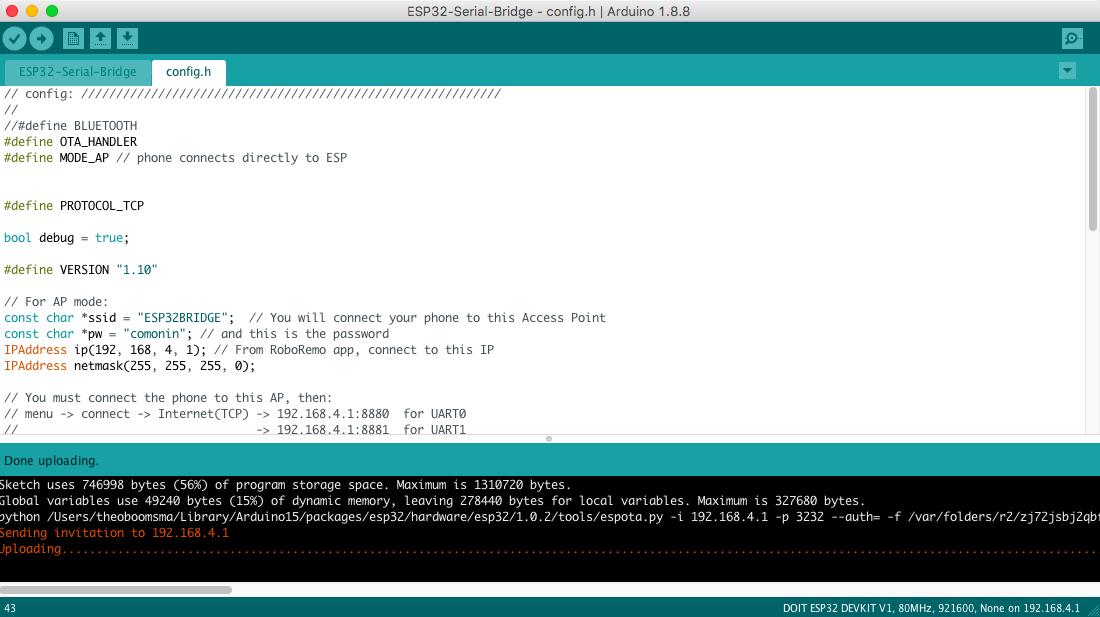 Arduino IDE OTA firmware flash2
