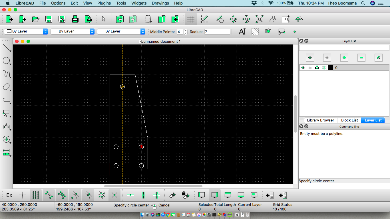 Side panel design LibreCAD