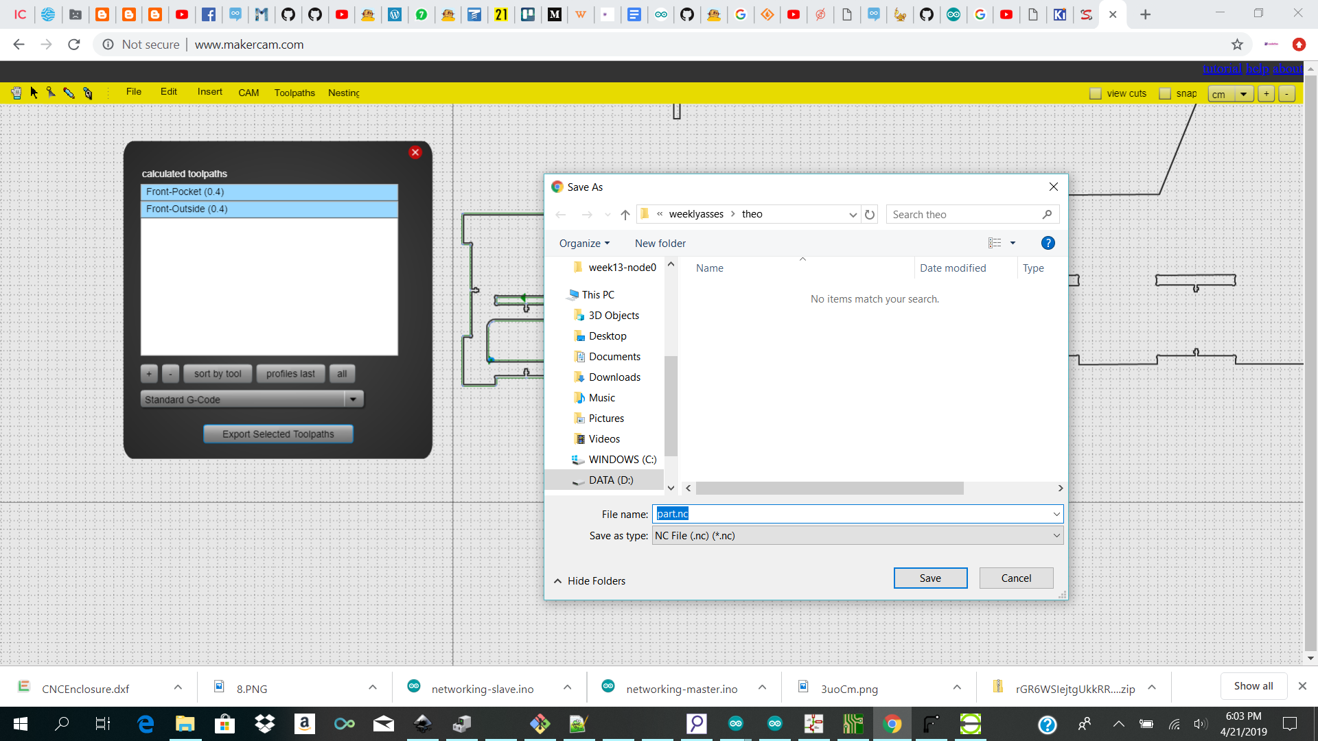 MakerCam export gcode