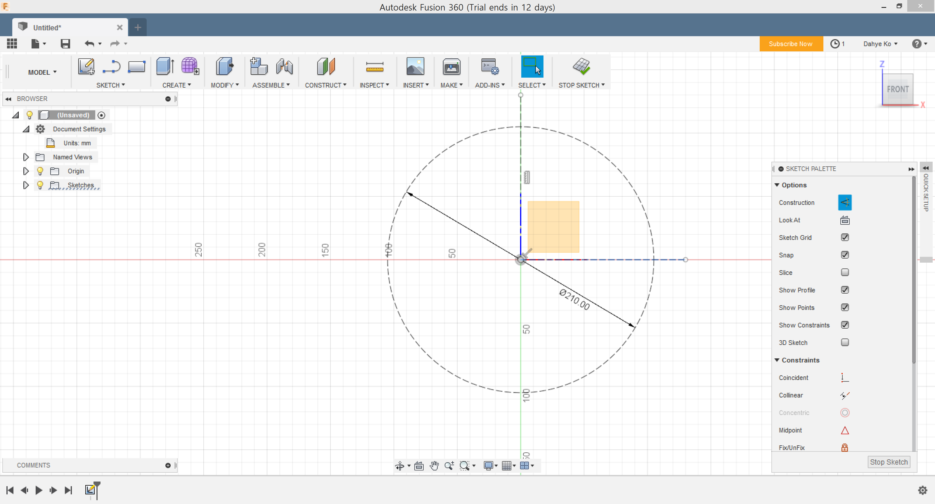 How to draw a construction line