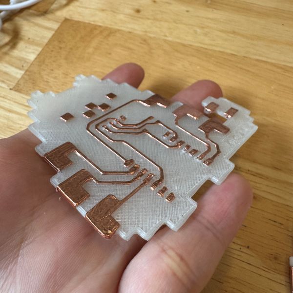 3D printed trace guide at 0.4mm height