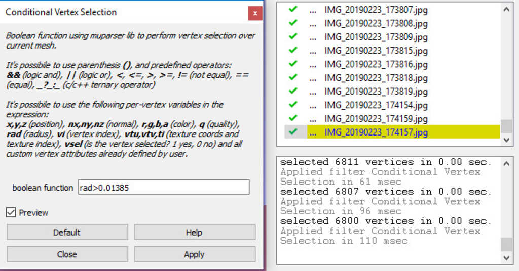 parameter vertex selection