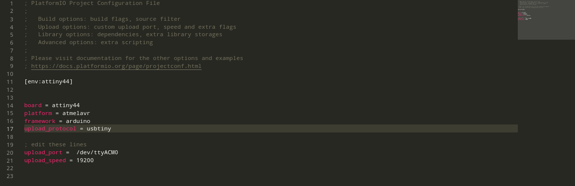 fabisp plateforIO configuration