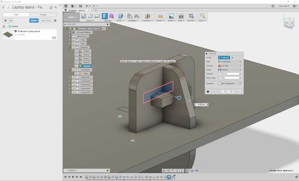 Laptopstand modelling