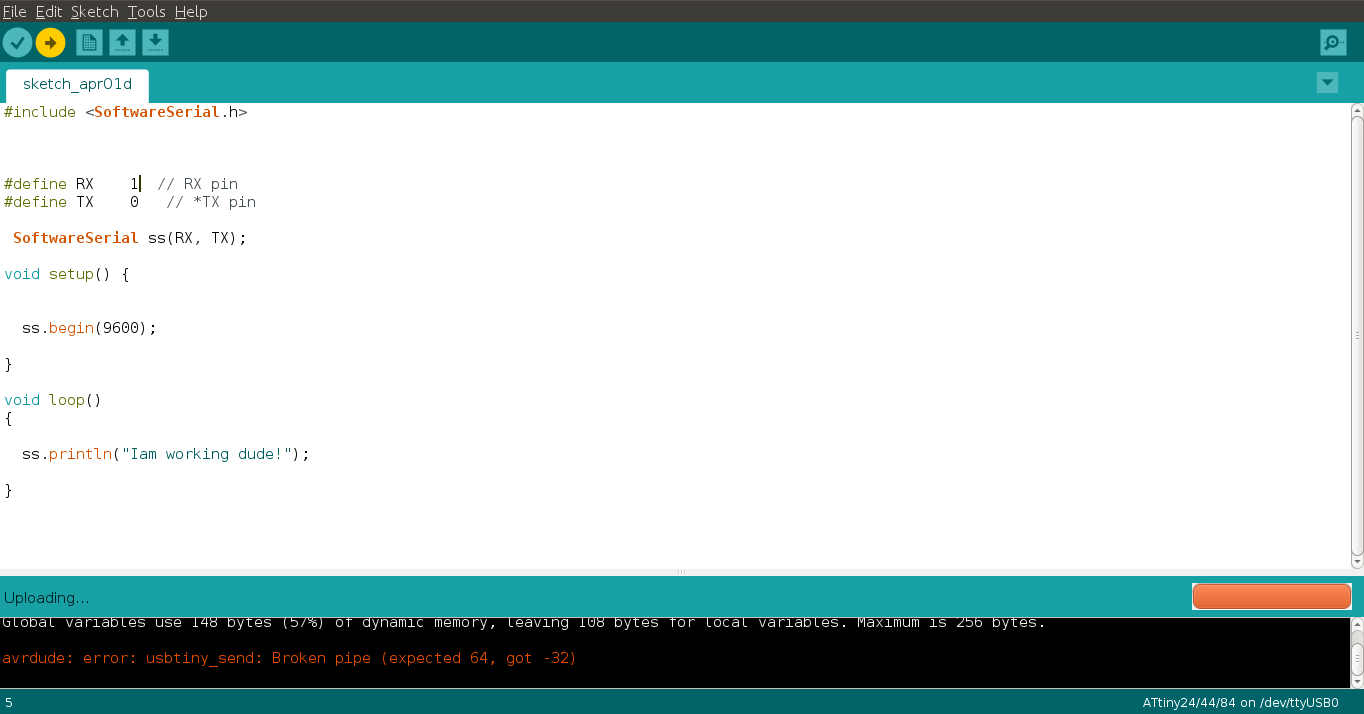 serial communication test