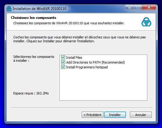WinAVR setup WinAVR setup