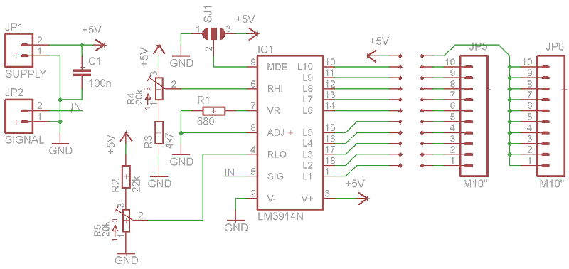 Bargraph PCB schematic Bargraph PCB schematic