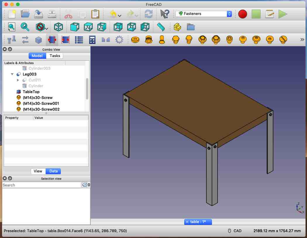 FreeCad Table